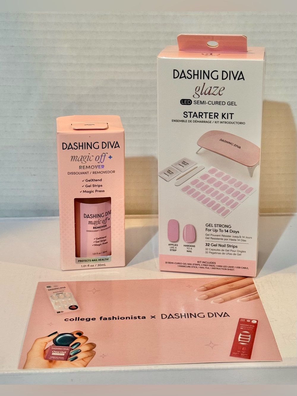 Dashing Diva Starter Kit Powder Pink  & Magic Off Remover  Brand New
